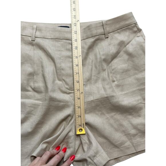 J.Crew Factory Linen-Blend Structured Short Women 14 Beige Neutral Coastal - Picture 5 of 8
